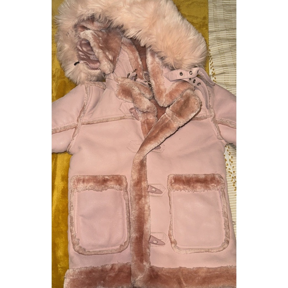 Jordan Craig Sz 6 Pink Denali Shearling Jacket W/ Fur Hood